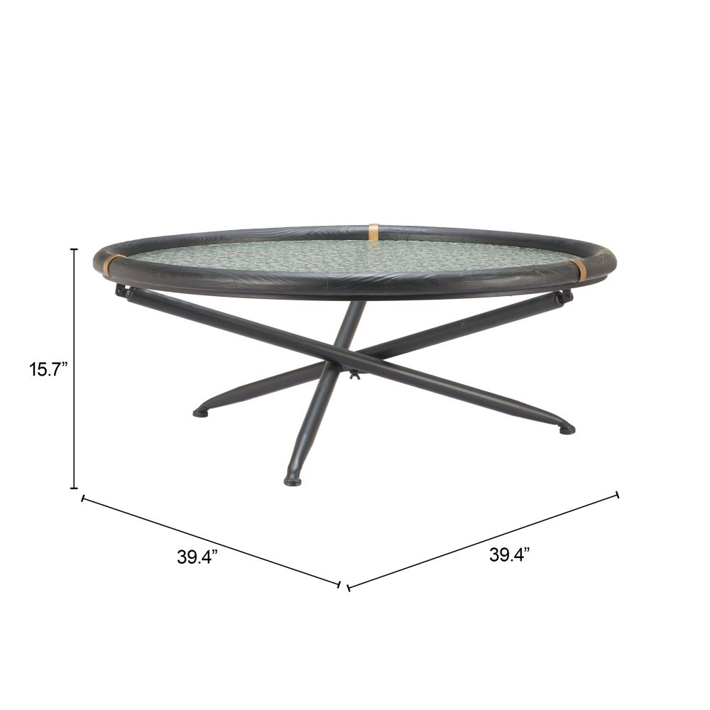 Zuo Modern Aneis Glass Top Round Coffee Table