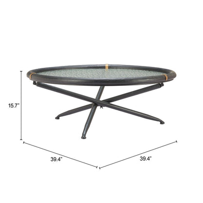 Zuo Modern Aneis Glass Top Round Coffee Table