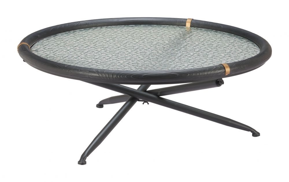 Zuo Modern Aneis Glass Top Round Coffee Table