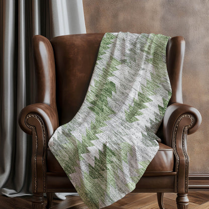Addison Rugs Angled Checks Green Washable Indoor-Outdoor Rug