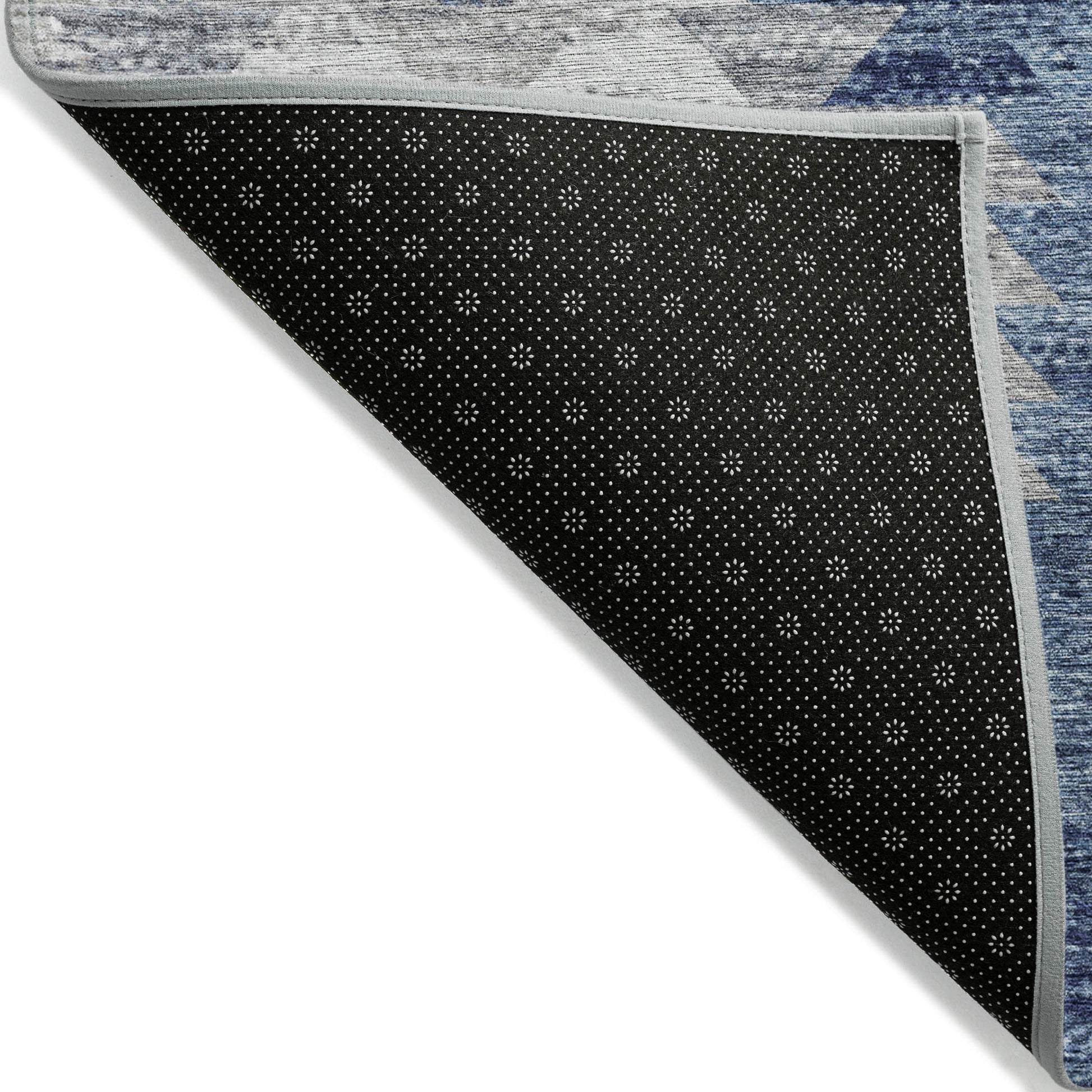 Addison Rugs Angled Checks Blue Washable Indoor-Outdoor Rug