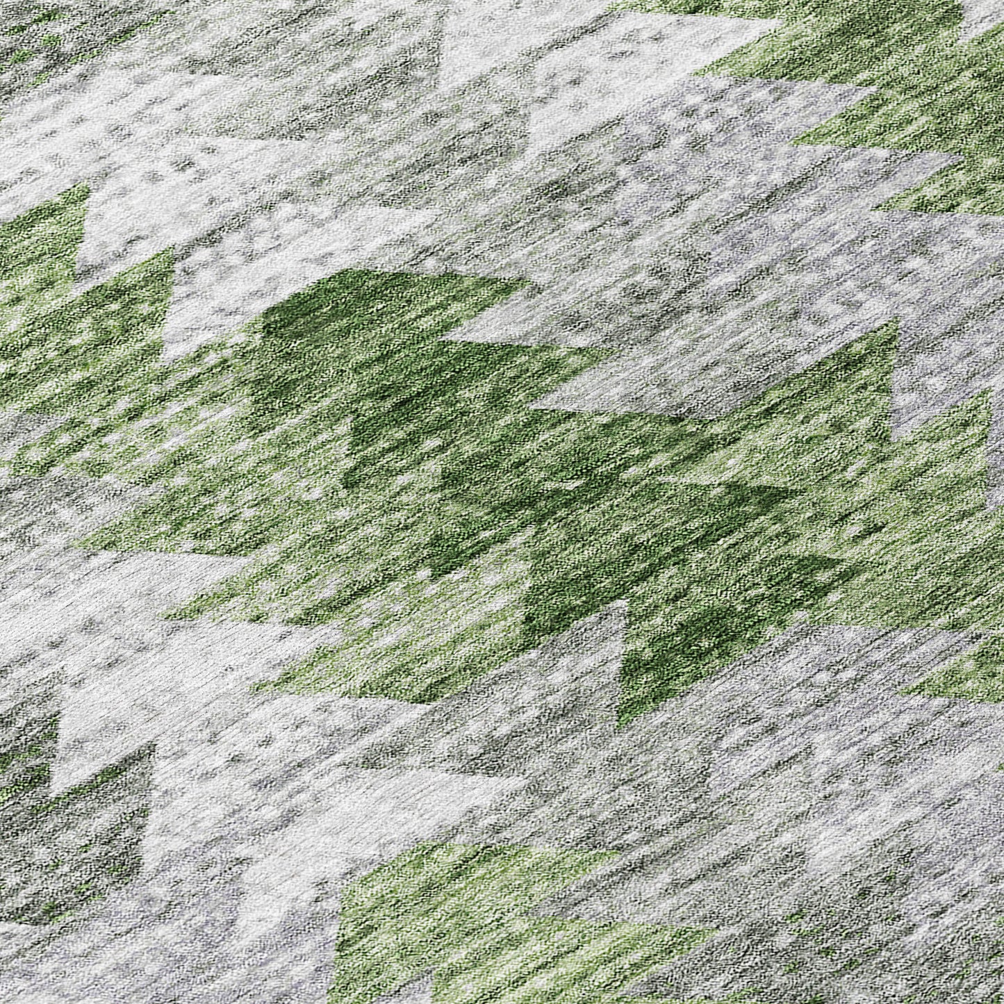 Addison Rugs Angled Checks Green Washable Indoor-Outdoor Rug