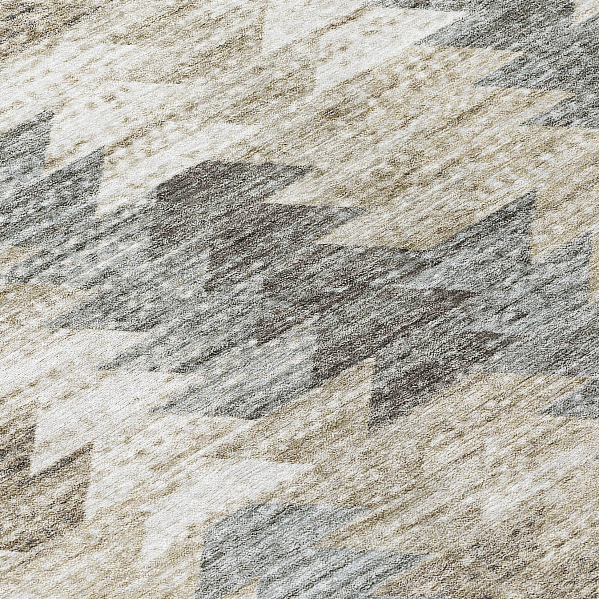 Addison Rugs Angled Checks Taupe Washable Indoor-Outdoor Rug