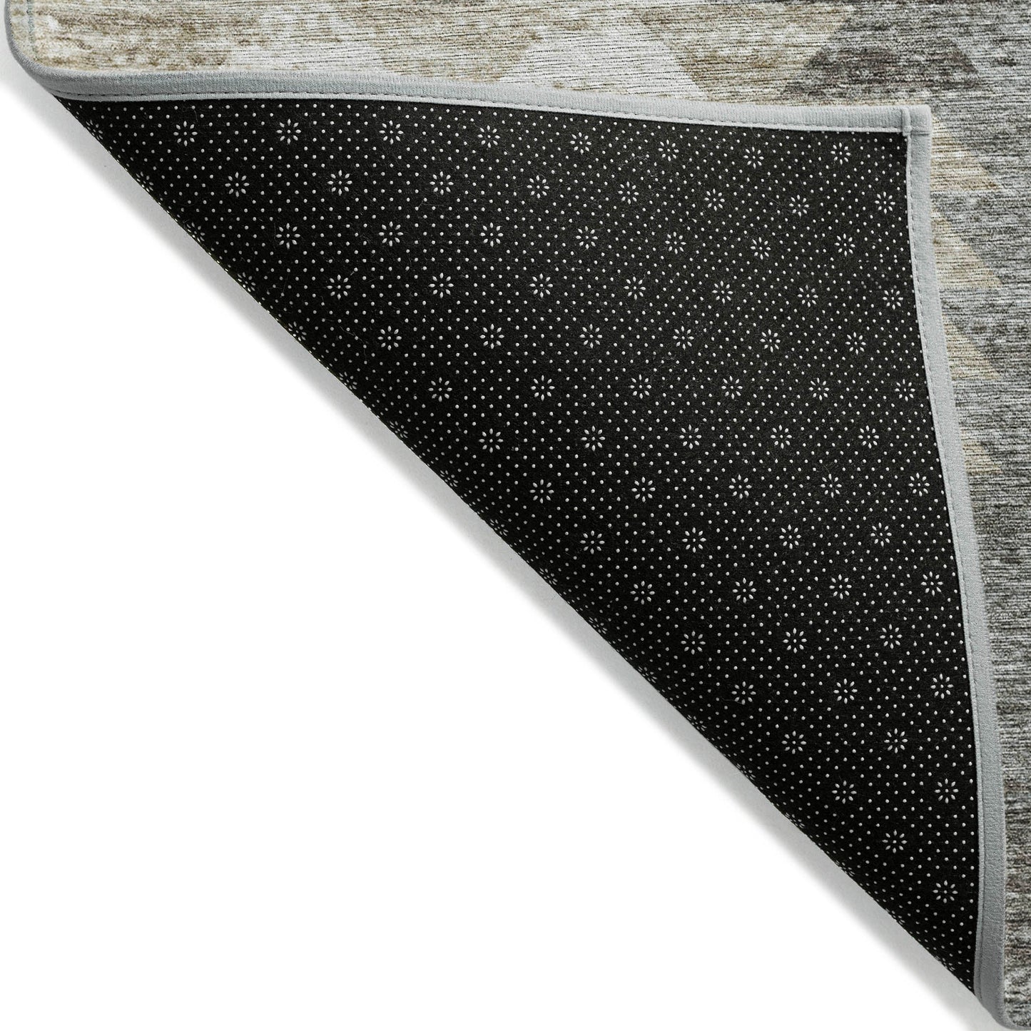 Addison Rugs Angled Checks Taupe Washable Indoor-Outdoor Rug