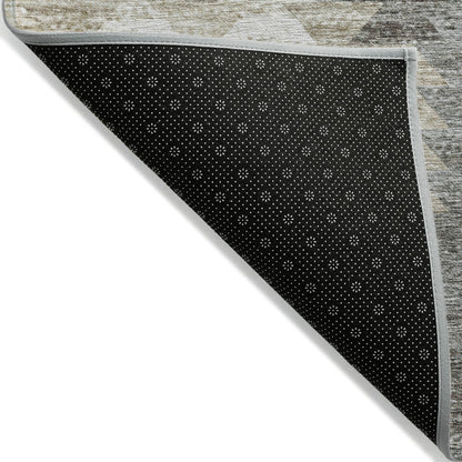 Addison Rugs Angled Checks Taupe Washable Indoor-Outdoor Rug