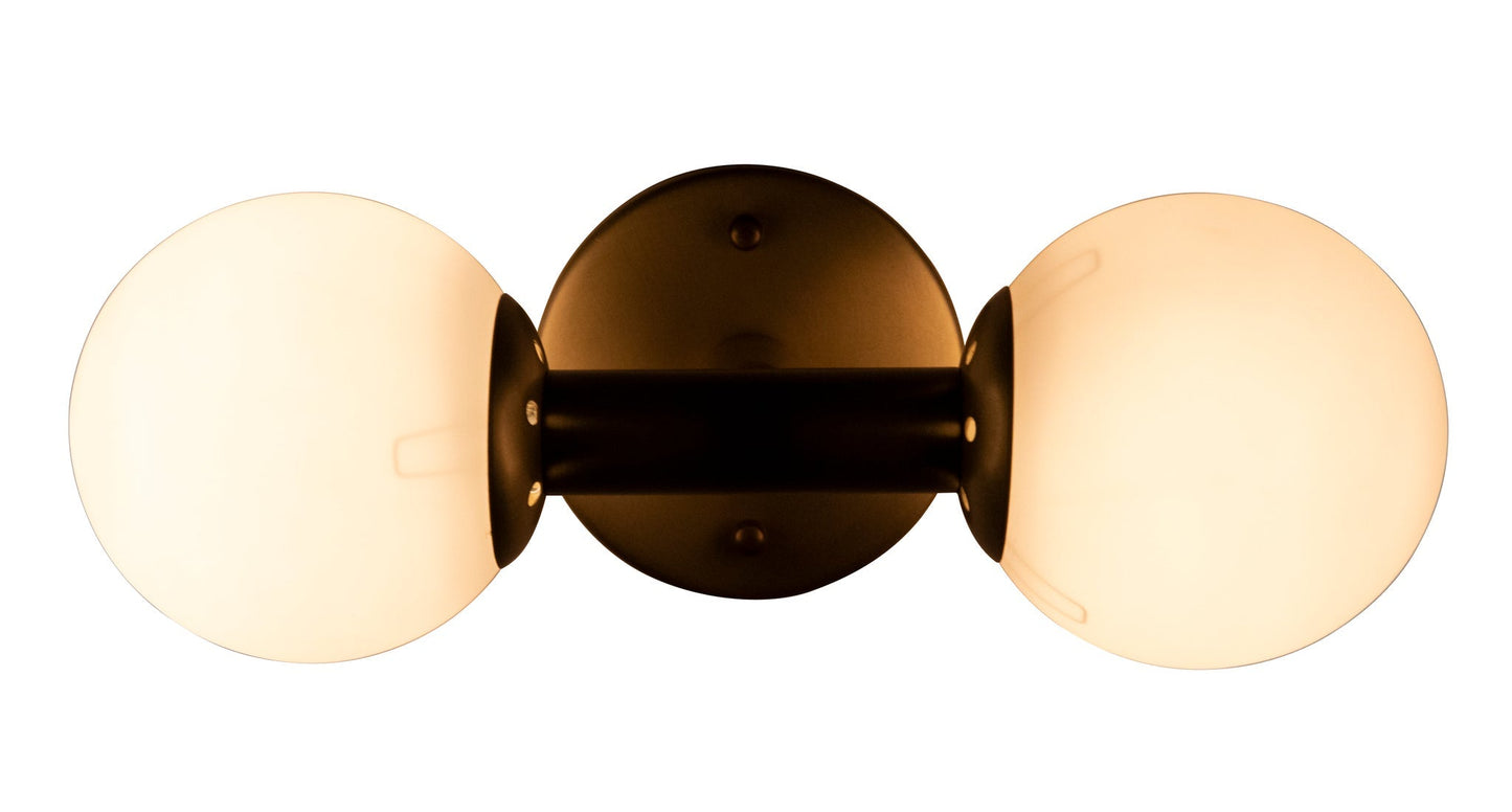 Antiope Metal and Glass Sconce With Antique Brass-Wall Sconces-Noir-Sideboards and Things