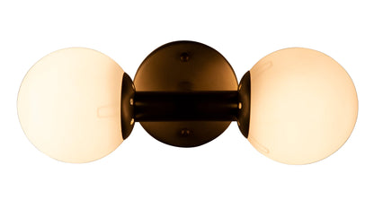 Antiope Metal and Glass Sconce With Antique Brass-Wall Sconces-Noir-Sideboards and Things