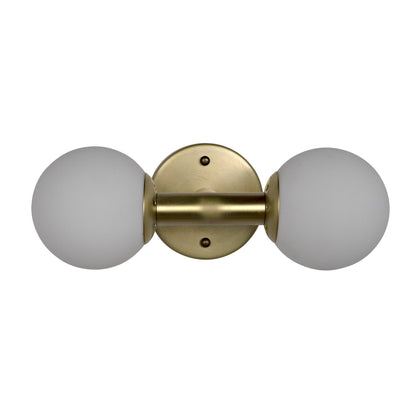 Antiope Metal and Glass Sconce With Antique Brass-Wall Sconces-Noir-Sideboards and Things