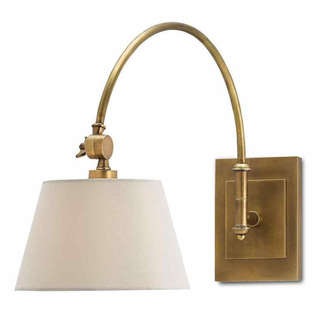 Antique Brass Ashby Swing-Arm Sconce Wall Sconces Sideboards and Things By Currey & Co