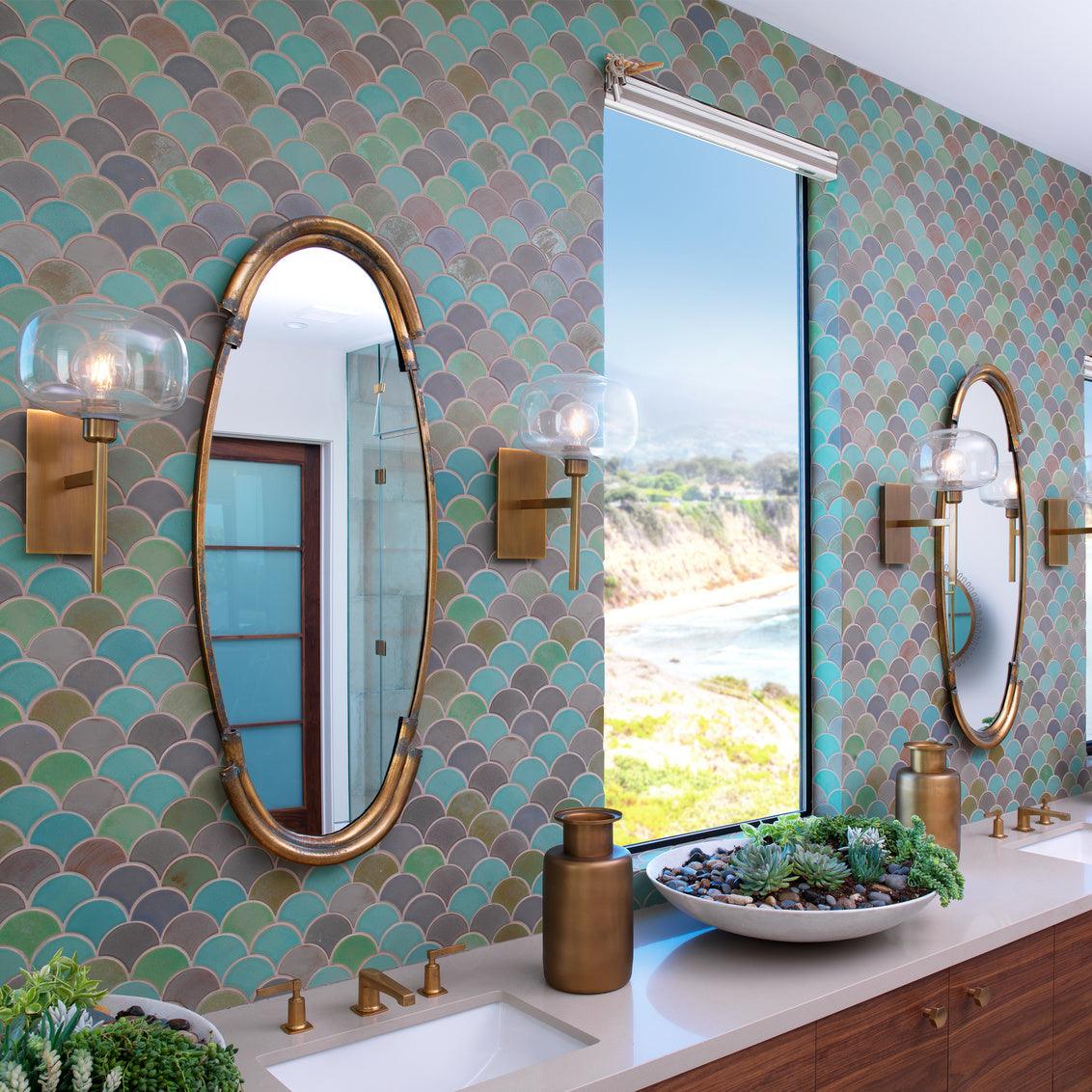 Antique Brass Clear Glass Scando Mod Sconce Wall Sconces Sideboards and Things By Jamie Young