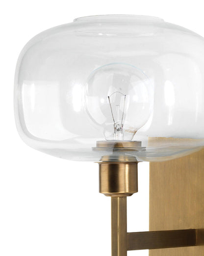 Antique Brass Clear Glass Scando Mod Sconce Wall Sconces Sideboards and Things By Jamie Young