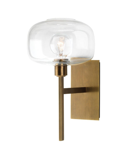 Antique Brass Clear Glass Scando Mod Sconce Wall Sconces Sideboards and Things By Jamie Young