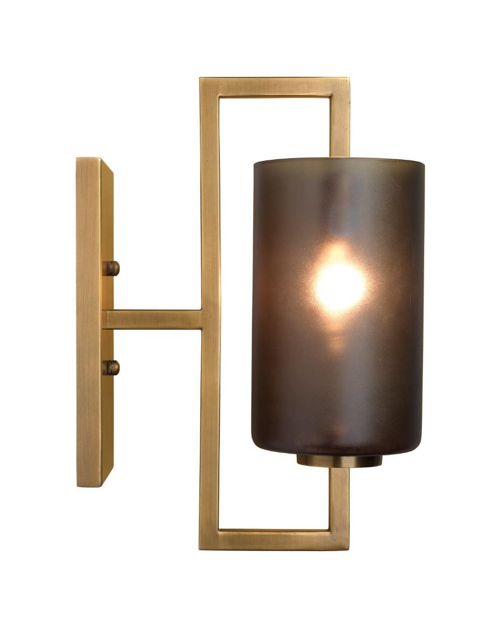 Antique Brass Grey Glass Blueprint Sconce Wall Sconces Sideboards and Things By Jamie Young