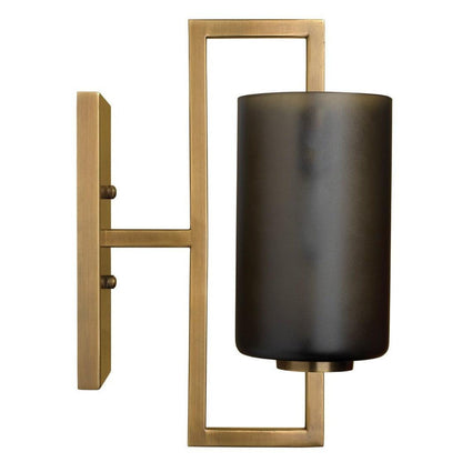 Antique Brass Grey Glass Blueprint Sconce Wall Sconces Sideboards and Things By Jamie Young