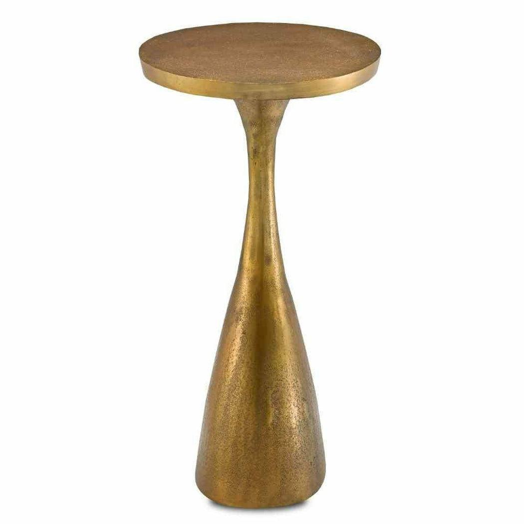 Antique Brass Ishaan Accent Table Side Tables Sideboards and Things By Currey & Co