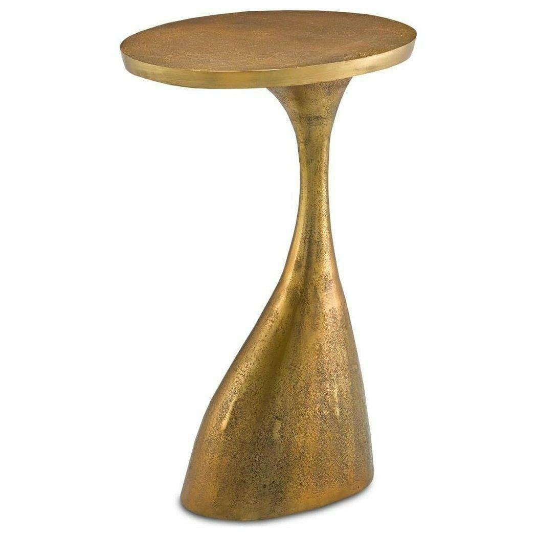 Antique Brass Ishaan Accent Table Side Tables Sideboards and Things By Currey & Co