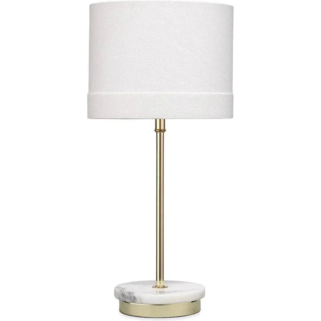 Antique Brass Marble Iron Grace Table Lamp - LOOMLAN - Jamie Young - Table Lamps