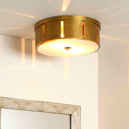 Antique Brass Small Orbit Flush Mount Ceiling Light Flush Mounts Sideboards and Things By Jamie Young