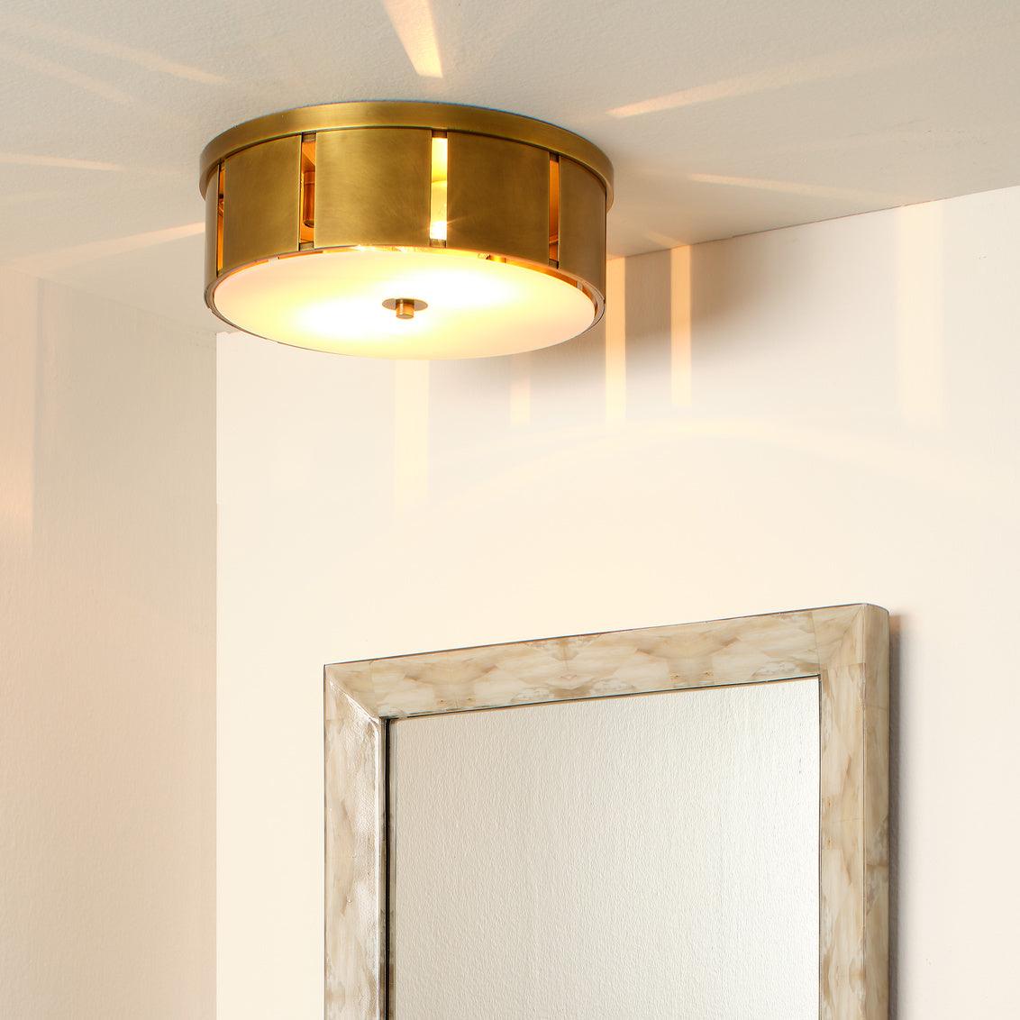 Antique Brass Small Orbit Flush Mount Ceiling Light Flush Mounts Sideboards and Things By Jamie Young