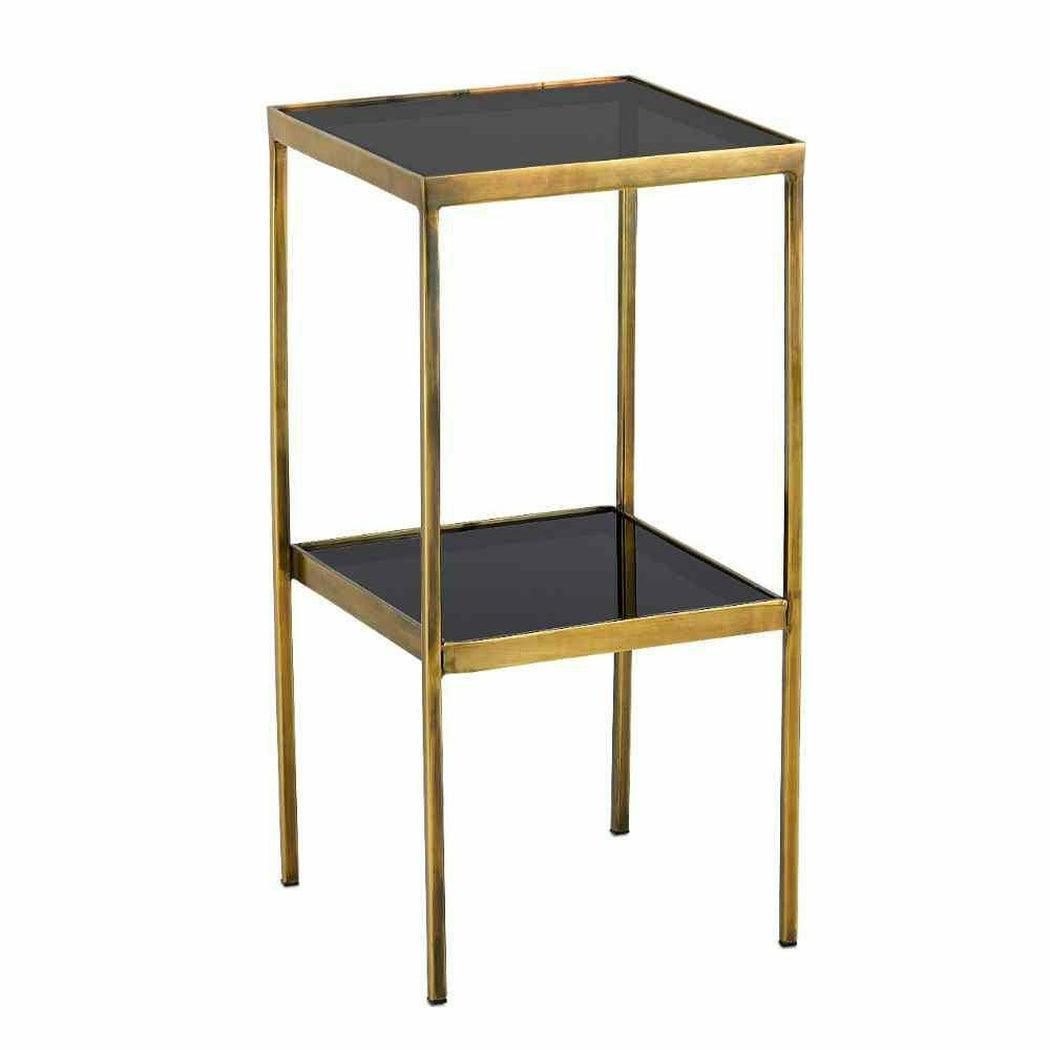 Antique Brass Smoke Silas Accent Table Side Tables Sideboards and Things By Currey & Co