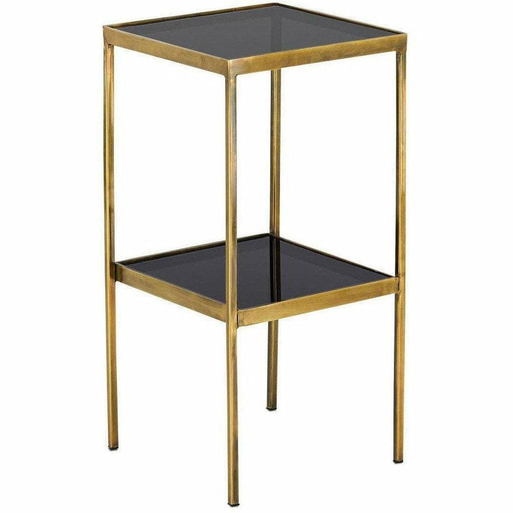 Antique Brass Smoke Silas Accent Table Side Tables Sideboards and Things By Currey & Co