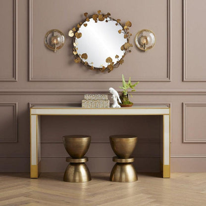 Antique Brass Vinna Brass Rectangular Mirror Wall Mirrors Sideboards and Things By Currey & Co