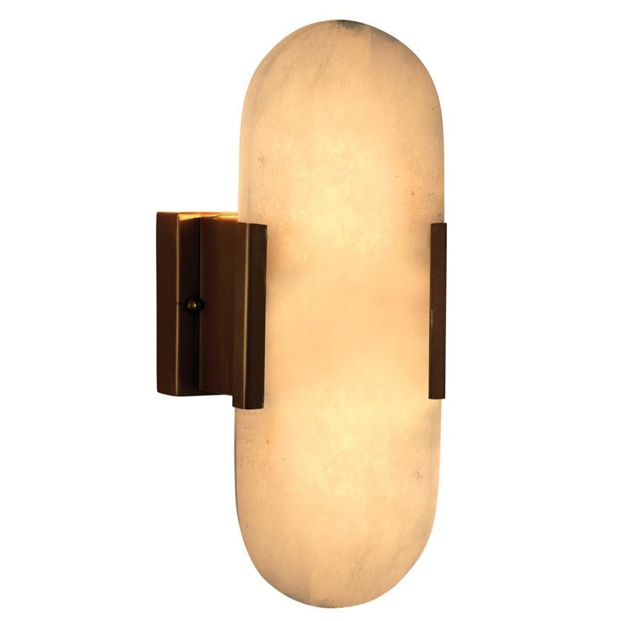 Antique Brass White Alabaster Delphi Wall Sconce Wall Sconces Sideboards and Things By Jamie Young