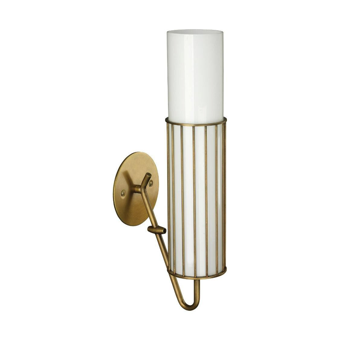 Jamie Young Antique Brass White Glass Torino Wall Sconce