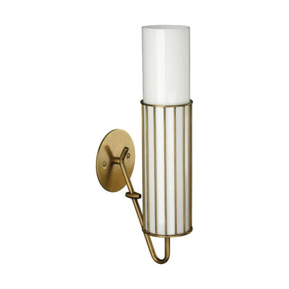Jamie Young Antique Brass White Glass Torino Wall Sconce