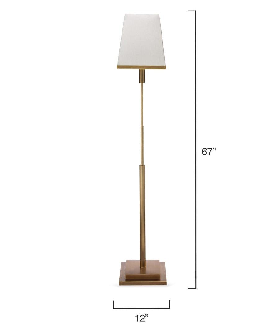 Antique Brass White Linen Jud Floor Lamp Floor Lamps Sideboards and Things By Jamie Young