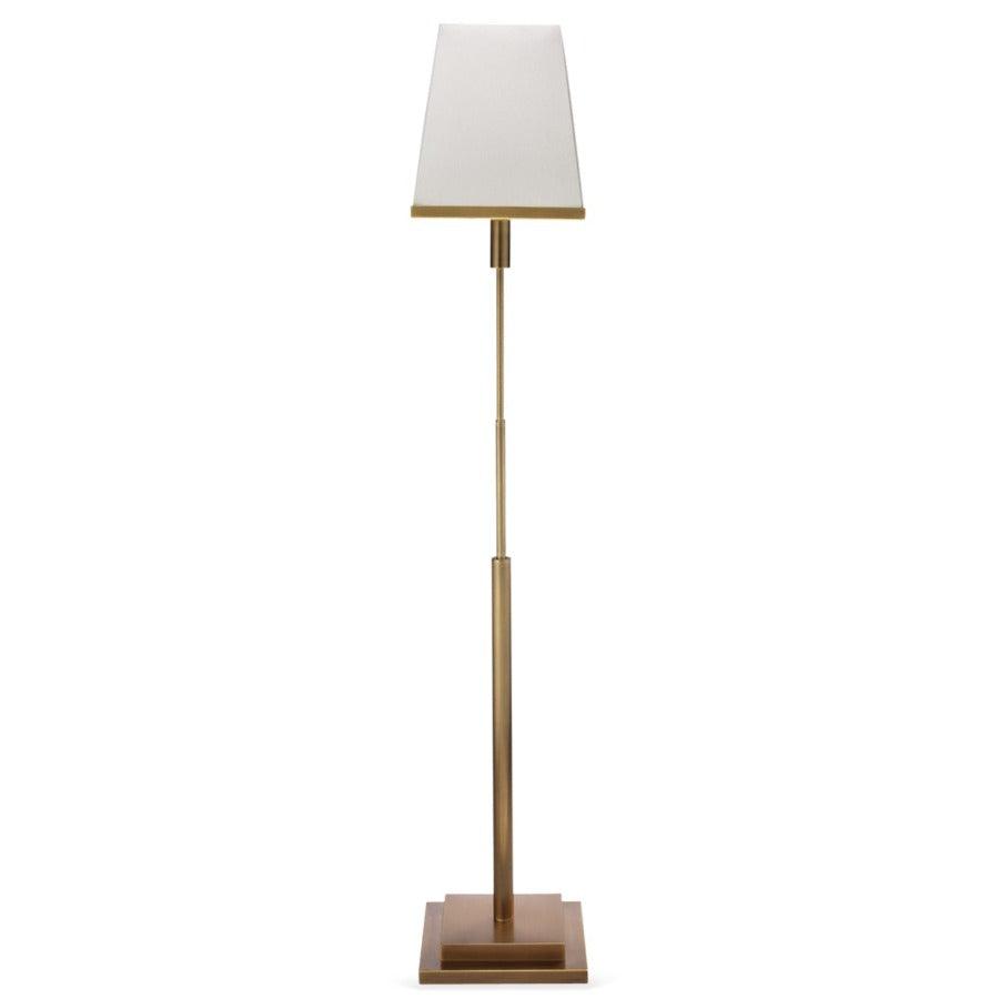 Antique Brass White Linen Jud Floor Lamp Floor Lamps Sideboards and Things By Jamie Young