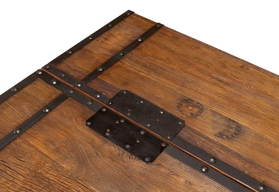 Antique Door Coffee Table Extra Large Size Reclaimed Wood-Coffee Tables-Sarreid-LOOMLAN