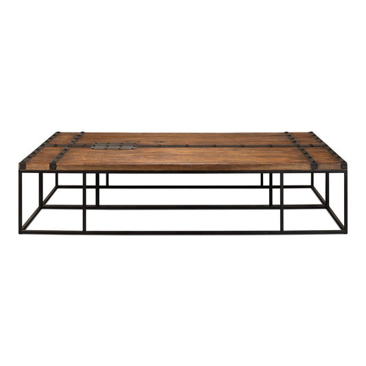 Antique Door Coffee Table Extra Large Size Reclaimed Wood-Coffee Tables-Sarreid-LOOMLAN