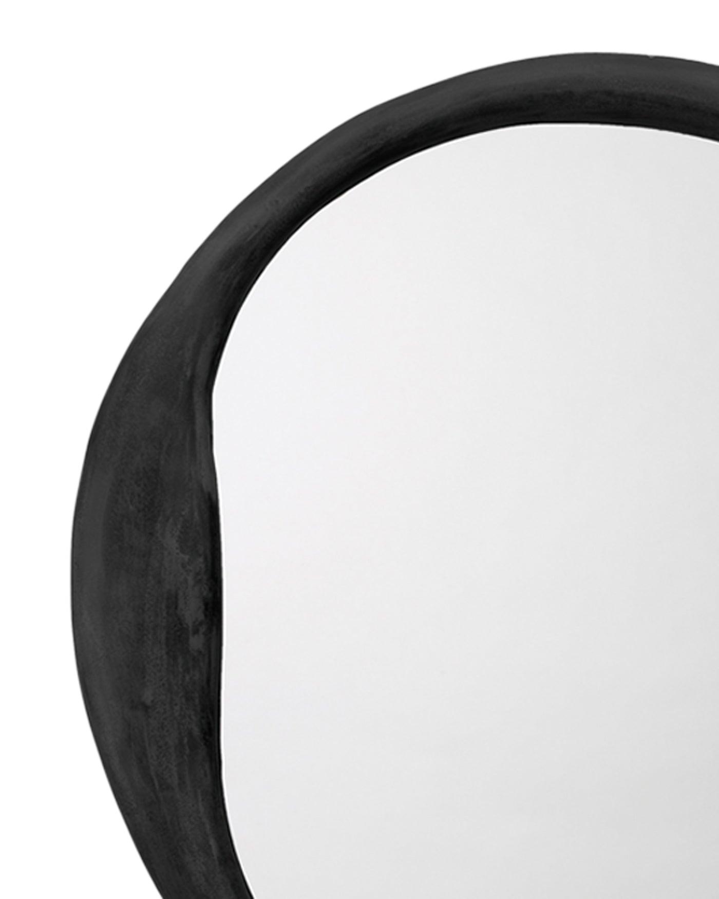 Antique Grey Aluminum Organic Round Wall Mirror Wall Mirrors Sideboards and Things By Jamie Young