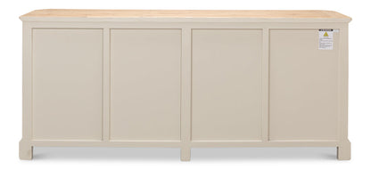 Antique Whitewash Sideboard 4 Door-Sideboards-Sarreid-LOOMLAN