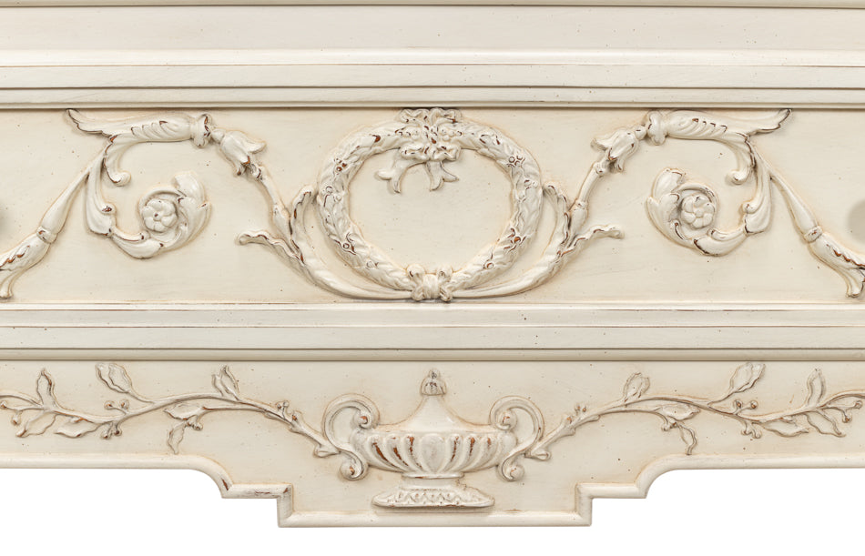 Antoinette Chest Of Two Drawers Distressed White-Chests-Sarreid-LOOMLAN