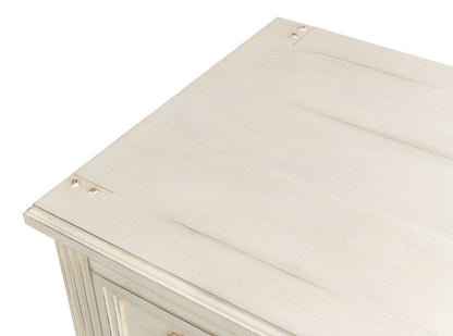 Antoinette Chest Of Two Drawers Distressed White-Chests-Sarreid-LOOMLAN