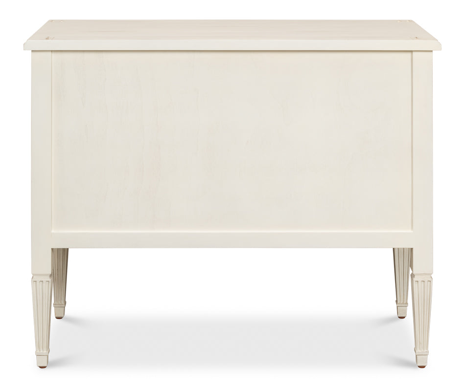 Antoinette Chest Of Two Drawers Distressed White-Chests-Sarreid-LOOMLAN