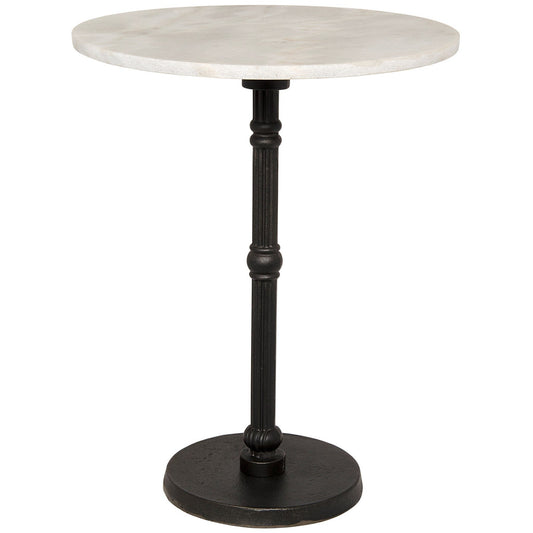 Antonie Iron and Marble Round Side Table-Side Tables-Noir-Sideboards and Things