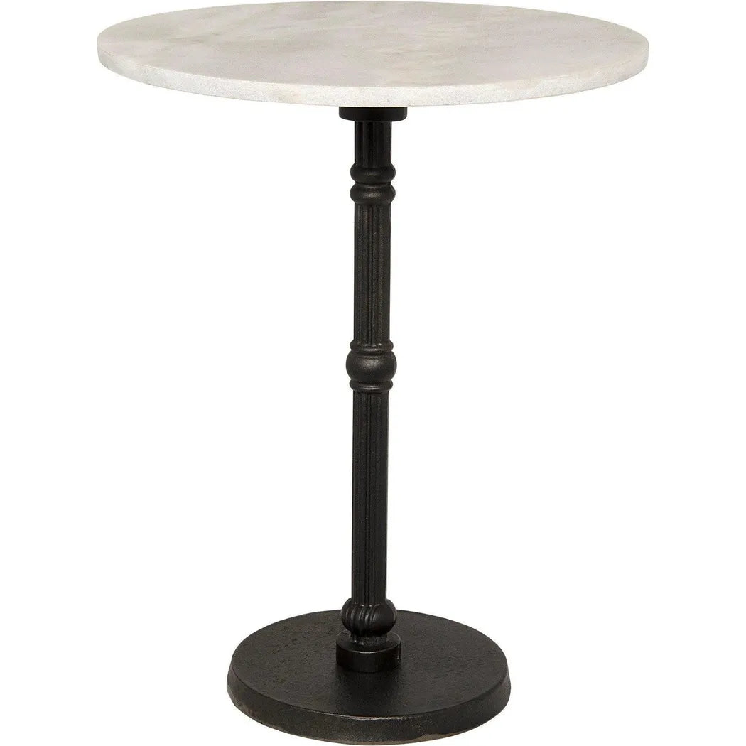Antonie Iron and Marble Round Side Table