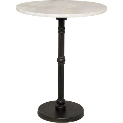 Antonie Iron and Marble Round Side Table
