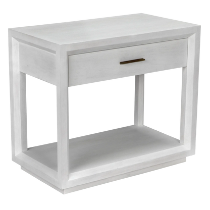 Antony Wood White Rectangle Side Table-Side Tables-Noir-Sideboards and Things