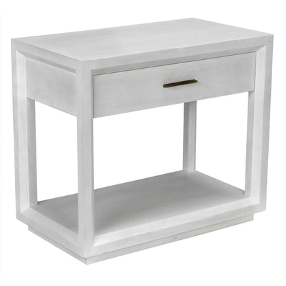 Antony Wood White Rectangle Side Table-Side Tables-Noir-Sideboards and Things