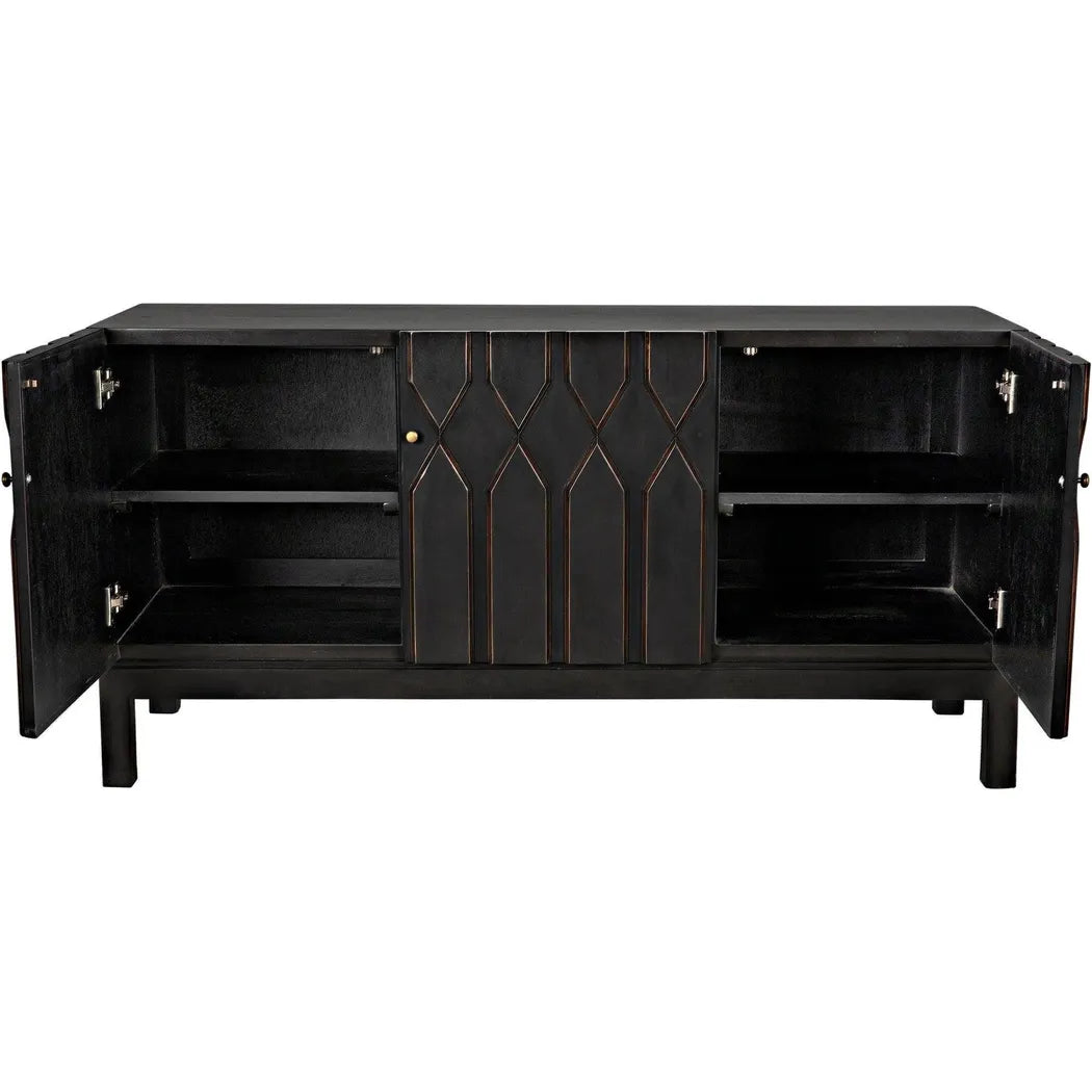 Noir Anubis Three Doors Black Sideboard