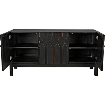 Noir Anubis Three Doors Black Sideboard
