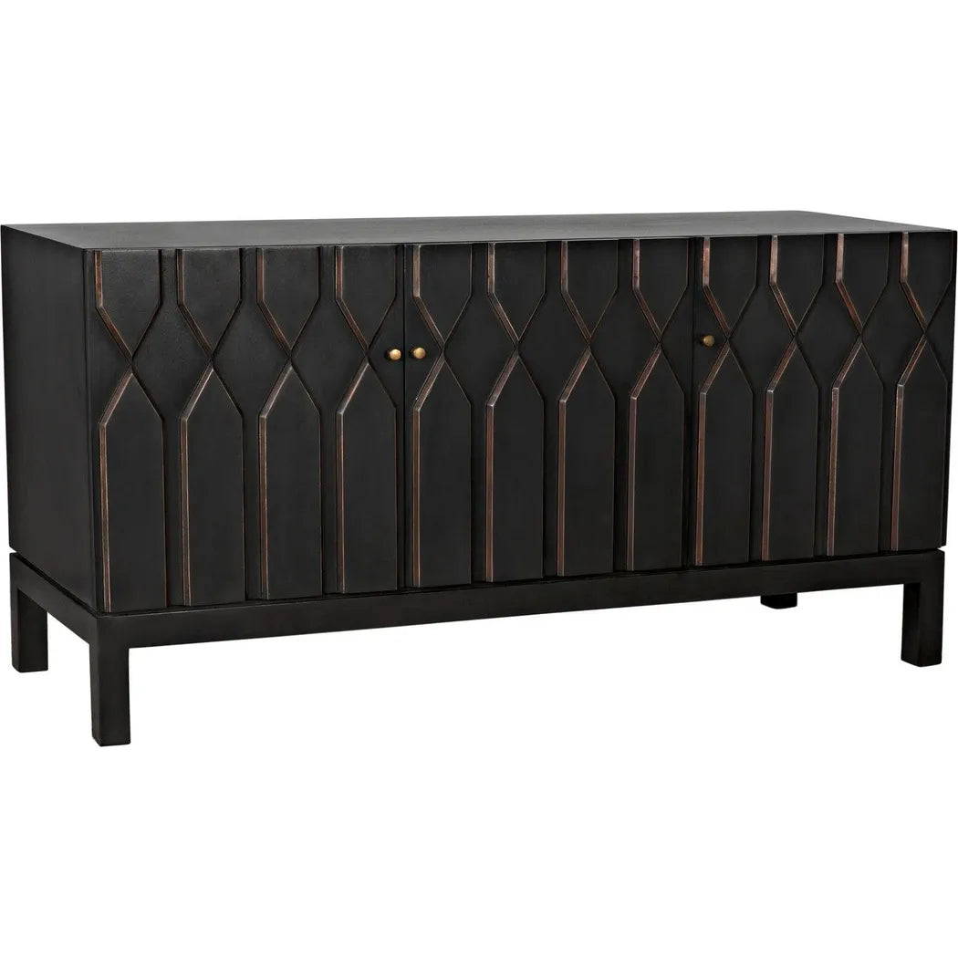 Noir Anubis Three Doors Black Sideboard
