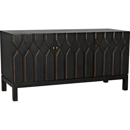 Noir Anubis Three Doors Black Sideboard