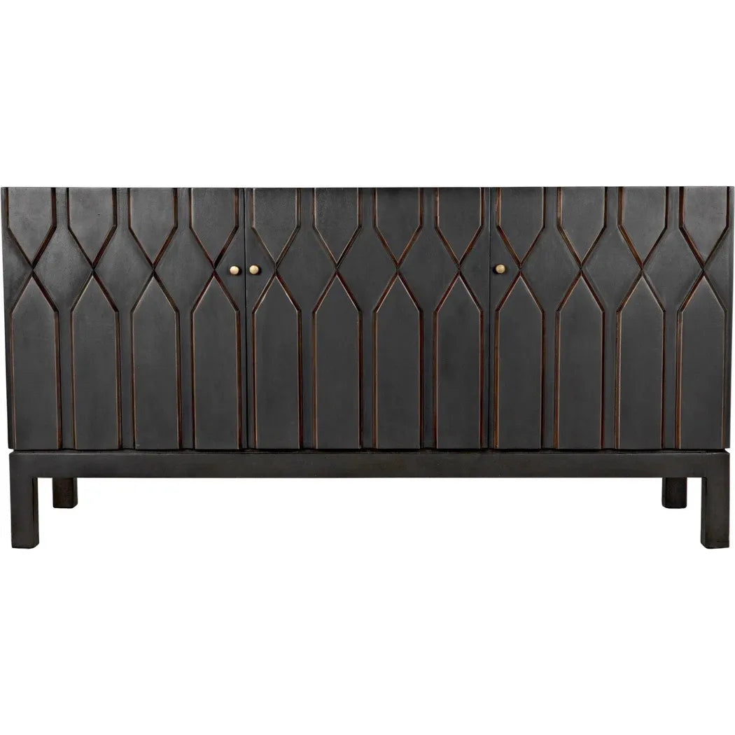 Noir Anubis Three Doors Black Sideboard