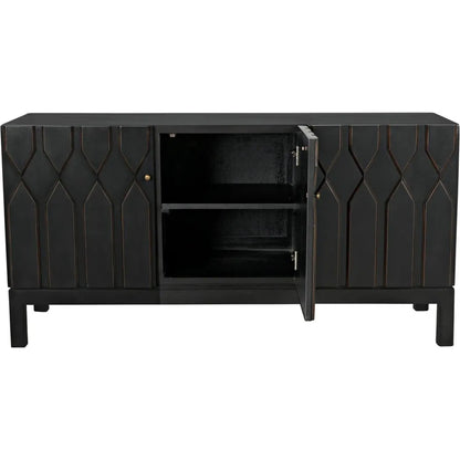 Noir Anubis Three Doors Black Sideboard
