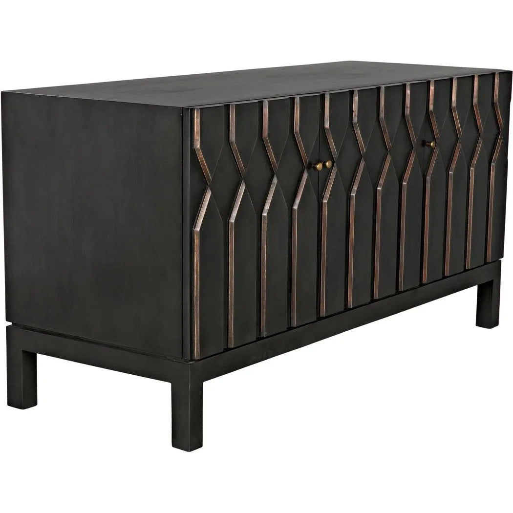 Noir Anubis Three Doors Black Sideboard